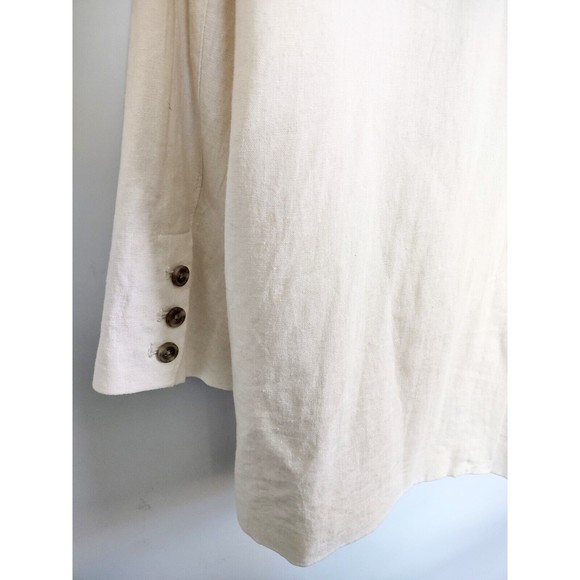 NWT Old Navy Double-Breasted Linen Blend Blazer Creme De La Creme Plus Size 3x - Picture 6 of 9